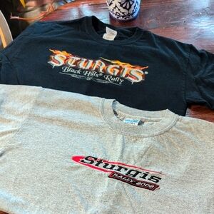 2 Sturgis Black Hills Rally T-Shirts * Both Medium * Vintage * Sturgis,SD